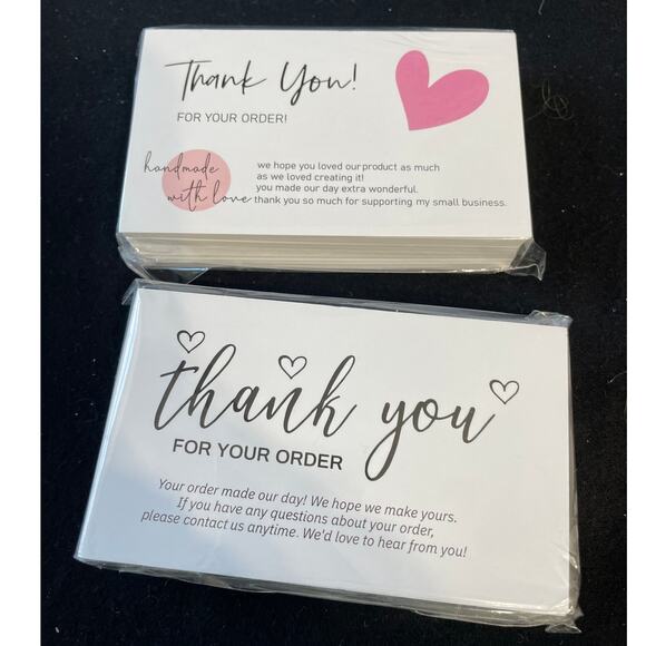 100 pc. Beautiful Heavy Weight Thank you Cards - Picture 1 of 3